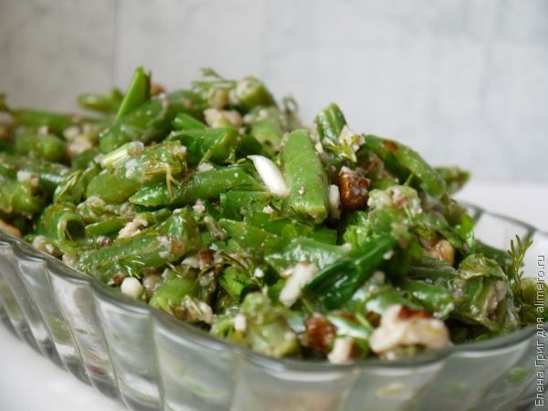 Рецепт салата из зеленой стручковой фасоли