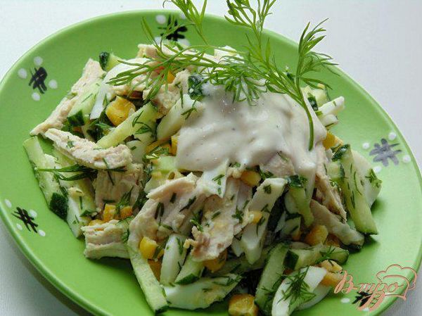Вкусный салат с мясом индейки