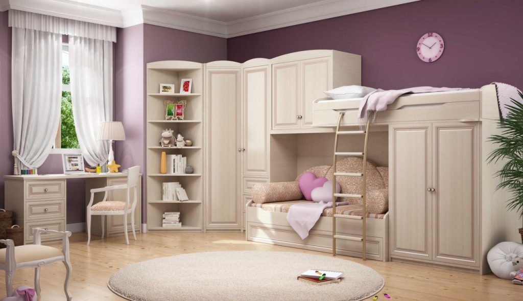 Выбираем мебель для детской комнаты: дизайн, кровать дом, шкаф и пр.